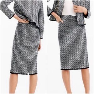 J.Crew Tweed Pencil Skirt Black White